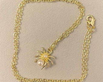 Gold Spider Necklace