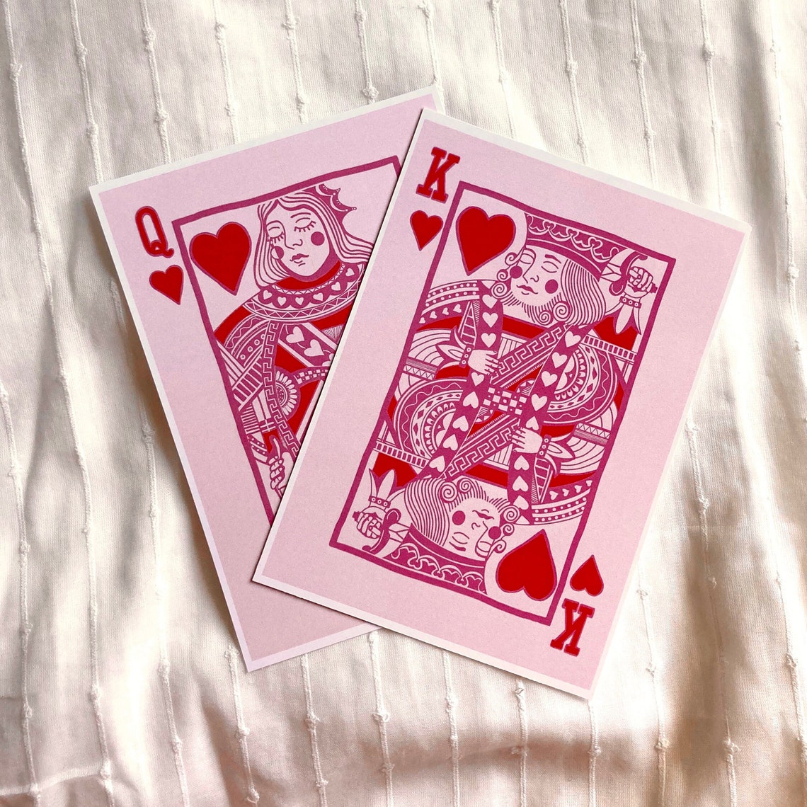 King of Hearts Playing Card Art Print Playing Card Etsy