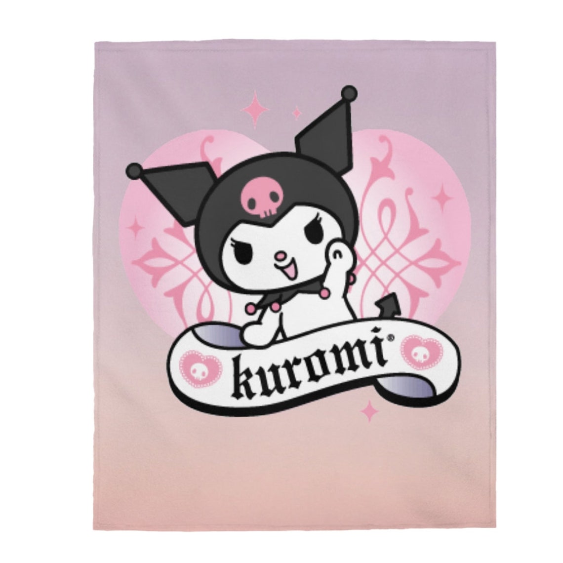 Sanrio Kuromi Pink Cutie Aesthetic Plush Throw Blanket | Etsy