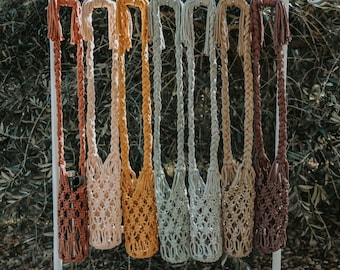 Porte-bouteille en bandoulière en macramé, porte-hydroflask, porte-gobelet Stanley, gobelet, cadeau pour enseignant, accessoire de festival, cadeau pour la fête des mères