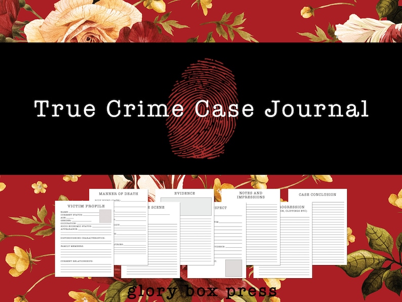 Printable True Crime Case Journals (floral) for Crime Lovers - Etsy