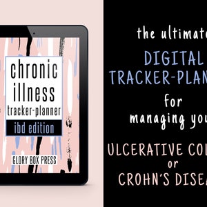 Digital Tracker-Planner, Notebook, Journal for IBD, Ulcerative Colitis, and Crohn&#39;s Disease (Pink) for iPad, Goodnotes, etc