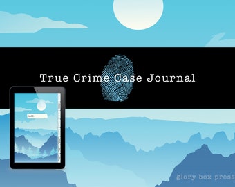 Digital True Crime Case Journal, Notebook, Planner, Gift for her, True crime lovers (Blue Moon) for iPad, Goodnotes, etc