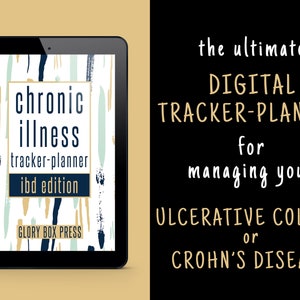 Digital Tracker-Planner, Notebook, Journal for IBD, Ulcerative Colitis, and Crohn&#39;s Disease (White) for iPad, Goodnotes, etc
