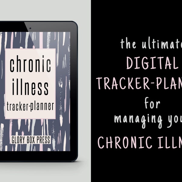 Digital Chronic Illness Tracker Planner Notebook Journal (Gray) for iPad, Goodnotes, etc