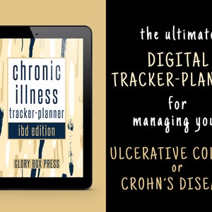 Digital Tracker-Planner, Notebook, Journal for IBD, Ulcerative Colitis, and Crohn&#39;s Disease (Gold) for iPad, Goodnotes, etc
