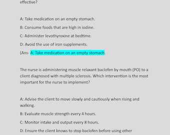 BSN 315 HESI Pharmacology Exam
