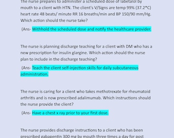 BSN 315 HESI Pharmacology