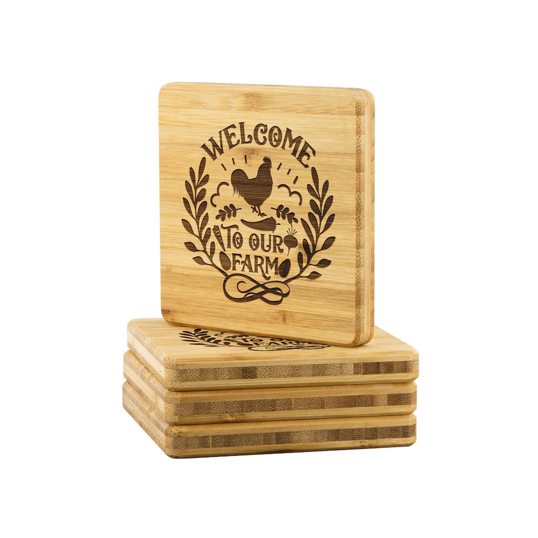 Farmhouse Coaster Set Etsy