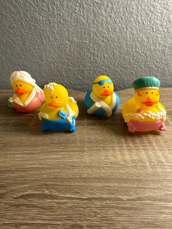Bath bubbles Themed Rubber Ducks  - Individual or set of 4