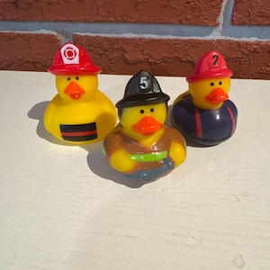 Firefighter, thin Red line rubber duckies Set of 3