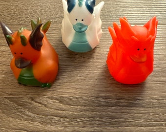 Dragon rubber duckies Individual or set of 3