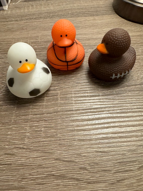 Sport Themed Rubber Duckies Football, Basketball and Soccer