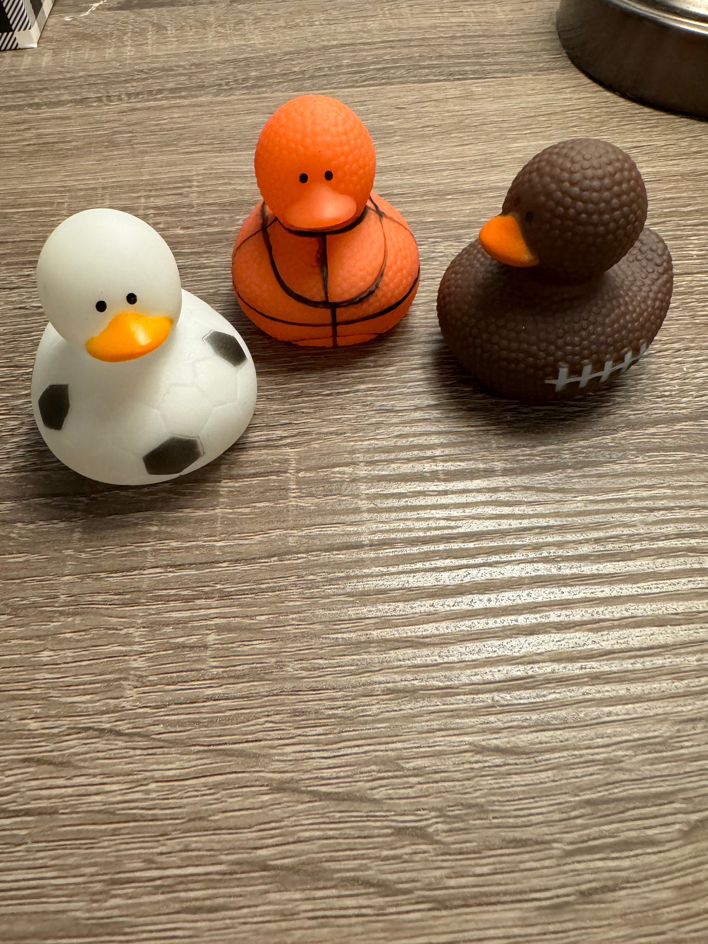 Sport Themed Rubber Duckies Football, Basketball and Soccer