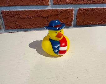 Cowboy rubber duck American flag