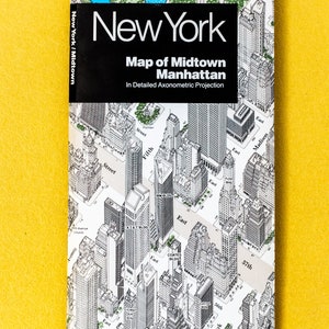 NEW YORK Stadt karte von Manhattan 1985 Isometrisch Andersons Original Vintage Karte NYC Selten