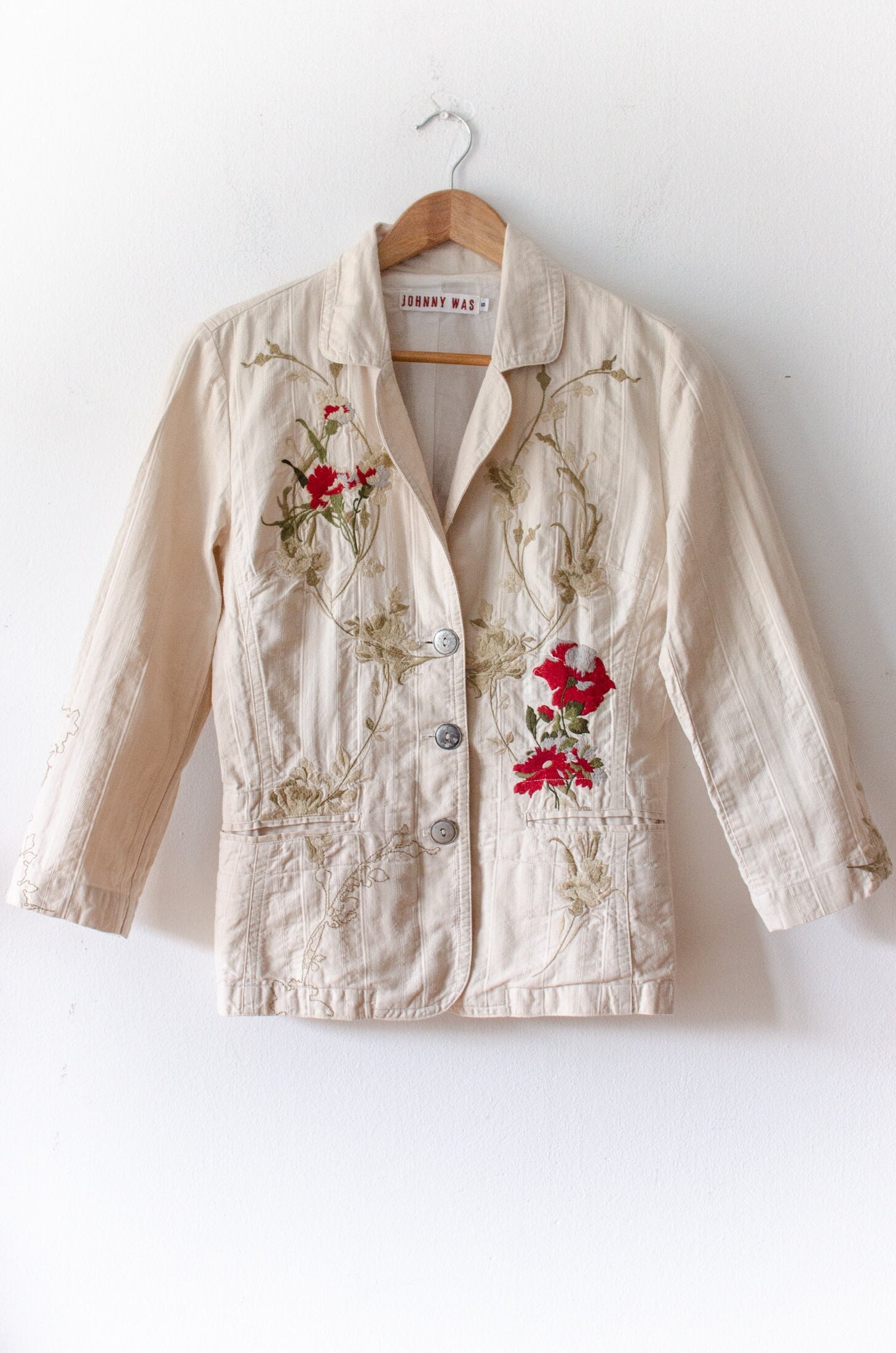 Johnny Was Blazer Jacket With Floral Embroidery / Embroidered - Etsy