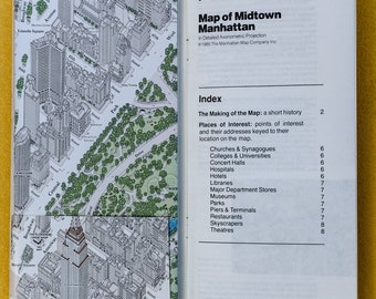 NEW YORK City Map of Manhattan 1985 Isometric Anderson's NEW YORK City Map of Manhattan 1985 Isometric Anderson's