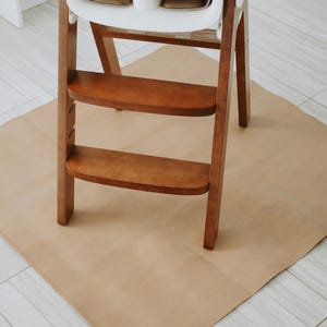 Large Faux Leather Splat Mat - Tan & Gray - High Chair Mat - Picnic, Beach Blanket - Playmat -Craft Mat Washable Baby Mat Uniklook