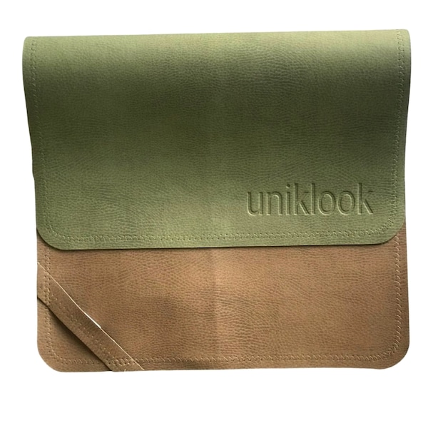 Vegan Leather change Mat langer Waterproof Portable diaper changing pad Craft Desk Mat Placemat  Green + Tan 14x22 or 16"x30" UNIKLOOK