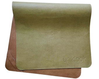 Hunter + Tan Vegan Leather changing Diaper Mat Pad | Reversible | Wipeable Washable Portable | Multifunctional Double-Sided UNIKLOOK