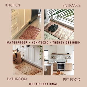 Uniklook Waterproof Pet safe Pet Food Mat Dog Cat Bird Soft cushioned 16.5x28 Recyled material Mat Kitchen entree Multi Use Washable image 7