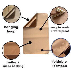 Uniklook Tan Leather change mat Baby Pad Liner Craft Mat Waterproof Playmat Portable Baby Change pad Waterproof 14x22 and 16x30 image 5