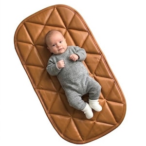 Amber Quilted Vegan Leather Changing Pad: Waterproof Portable Diaper Mat Playmat Uniklook