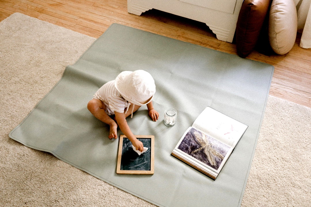 54x54 Vegan Leather Drop Cloth Mat Blanket Play Mat Waterproof Indoor