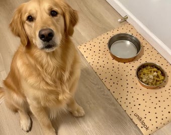 Extra Large Waterproof Pet Feeding Mat, Vegan Leather, Non-Slip Bowl Placemat