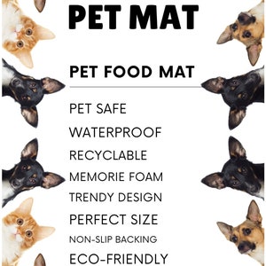 Uniklook Waterproof Pet safe Pet Food Mat Dog Cat Bird Soft cushioned 16.5x28 Recyled material Mat Kitchen entree Multi Use Washable image 5