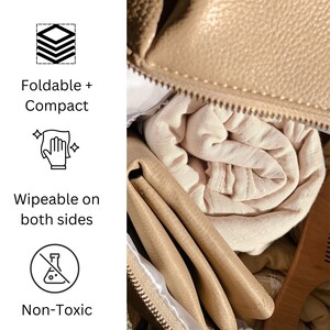 Uniklook Off White Baby Leather change Pad mat Craft Mat Placemat Playmat Foldable Portable baby Mat Diaper Leather Mat 14x22 and 30x16 image 5