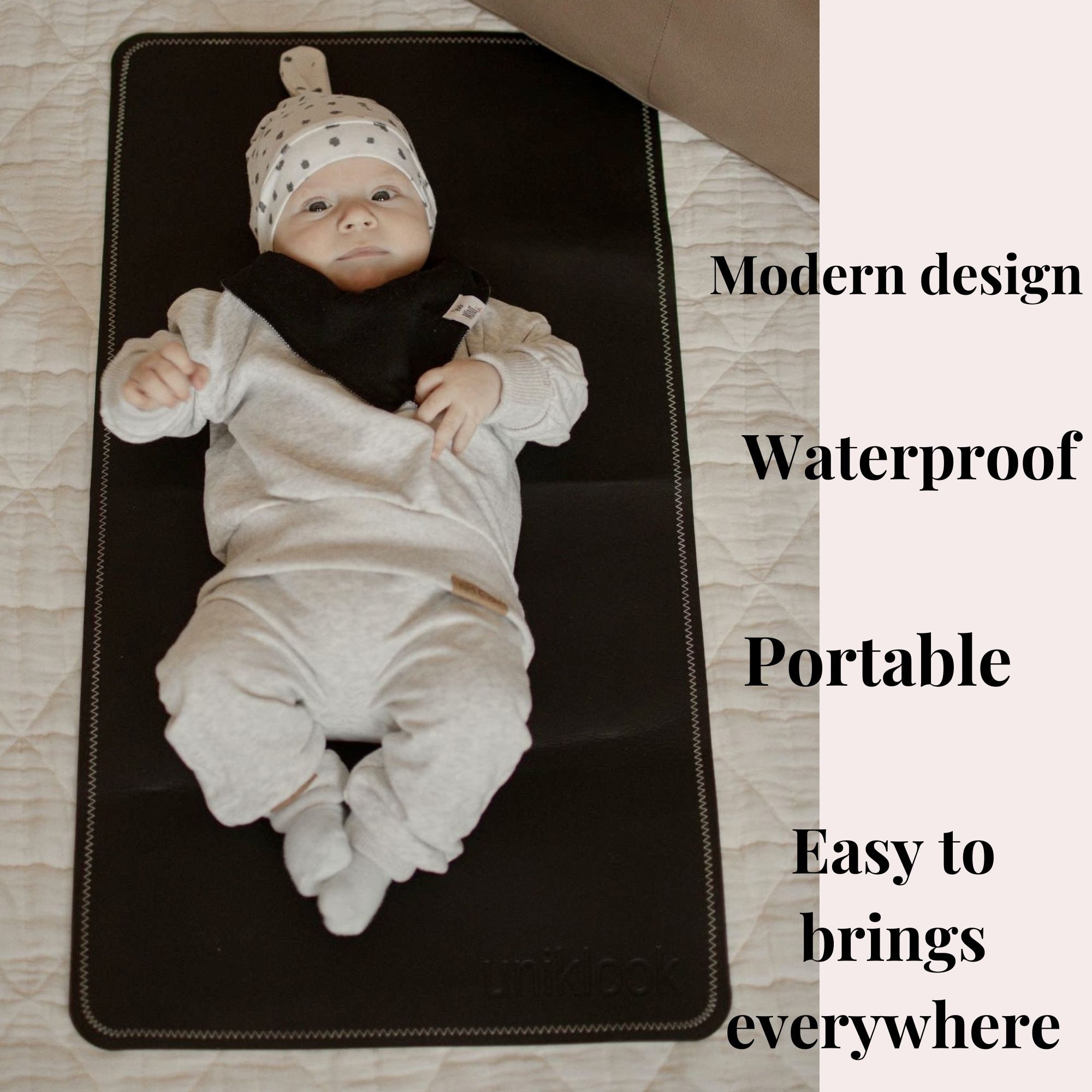 Uniklook Tan Leather Change Mat Baby Pad Liner Craft Mat Waterproof Playmat Portable Baby Change
