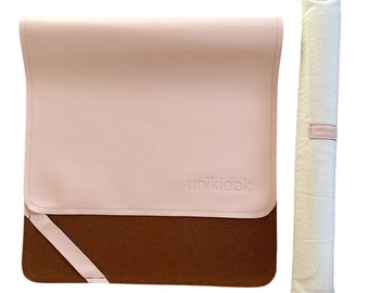 Vegan Leather changing Mat Baby Portable Waterproof Diaper Change Pad Playmat Shower Gift Fordable Uniklook Blush Pink
