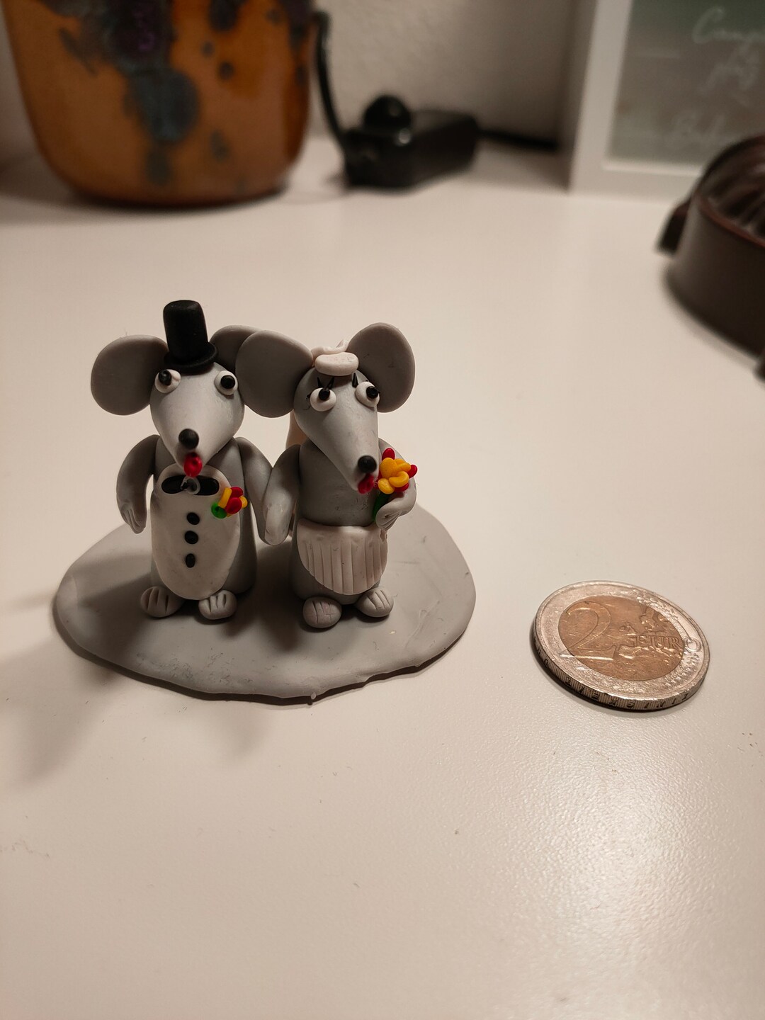 Bridal Couple Mice Mouse Handmade From Fimo Cake Figure Only on Order ...