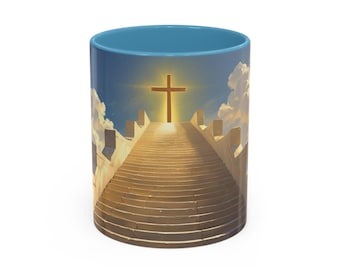 Heavenly Staircase Coffee Mug - Inspirational Drinkware for Faith Lovers, Religious Gifts, Spiritual Decor, Faith-Based Holidays