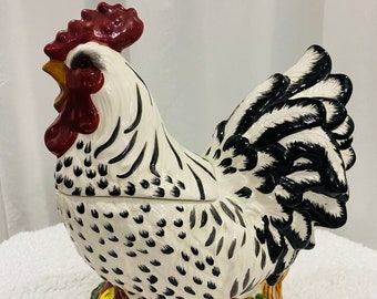 Biscottiera con gallo in ceramica per decorazioni da cucina, circa 2000 GKAO