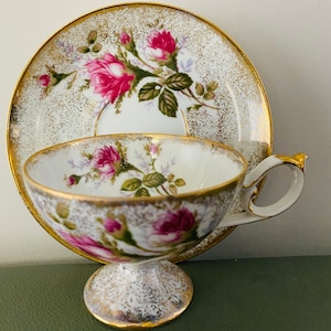 30% Sale Vintage Royal Halsey Teetasse und Untertasse