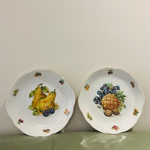 Vintage, Dessert & Cake Plate, Fine Porcelain Czechoslovakia, Hand painted, Set of 2 pieces large cake plate, 1960&#39;s ( 15 dollars each)