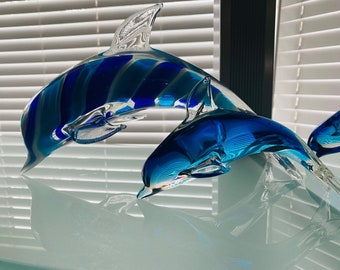 ヴィンテージ クリスタル ダルク イルカの置物 ガラス オーナメント 24