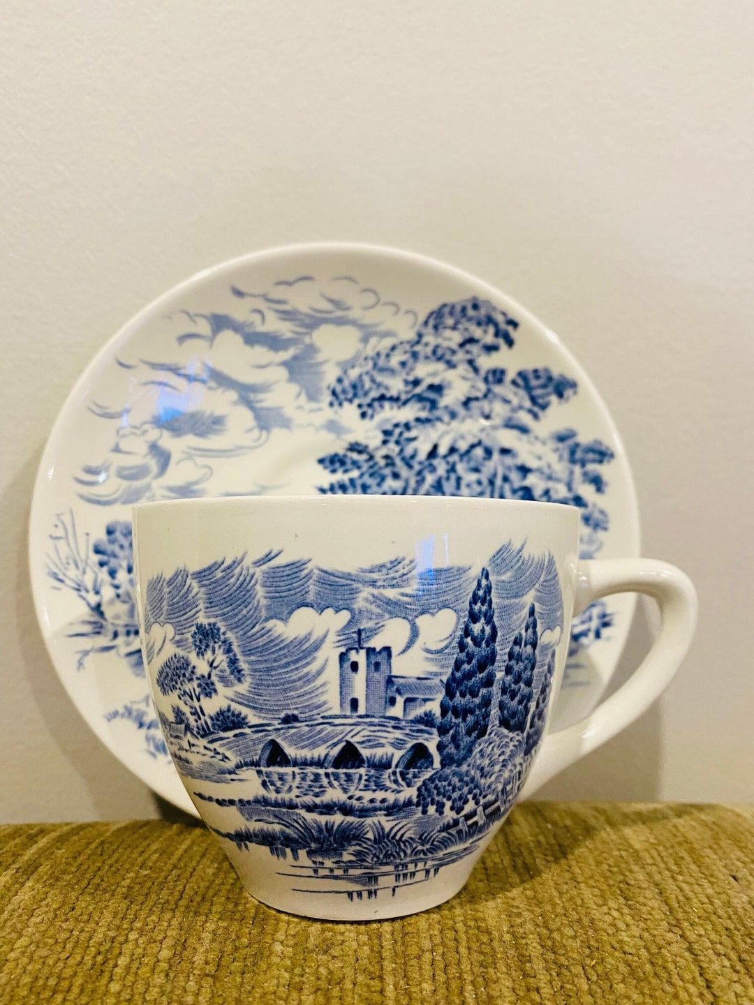 Vintage Wedgwood & Co Cup and Saucer Countryside Pattern.england