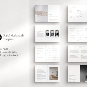 Social Media Audit Template | Social Media Managers, Freelancers | Social Analytics Audit | Minimal Canva Social Media Audit Template