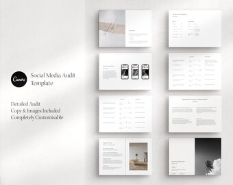 Plantilla de auditoría de redes sociales / Canva (descarga digital)