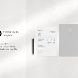 Plantilla de factura minimalista de Canva (digital e imprimible)