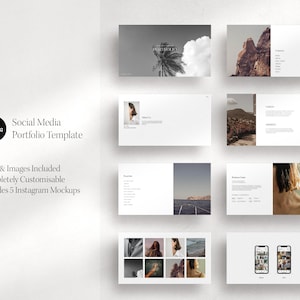 Social Media Portfolio Template Canva | Case Studies, Pitch Deck | Digital Marketing Agency | Minimal Social Media Manager Portfolio