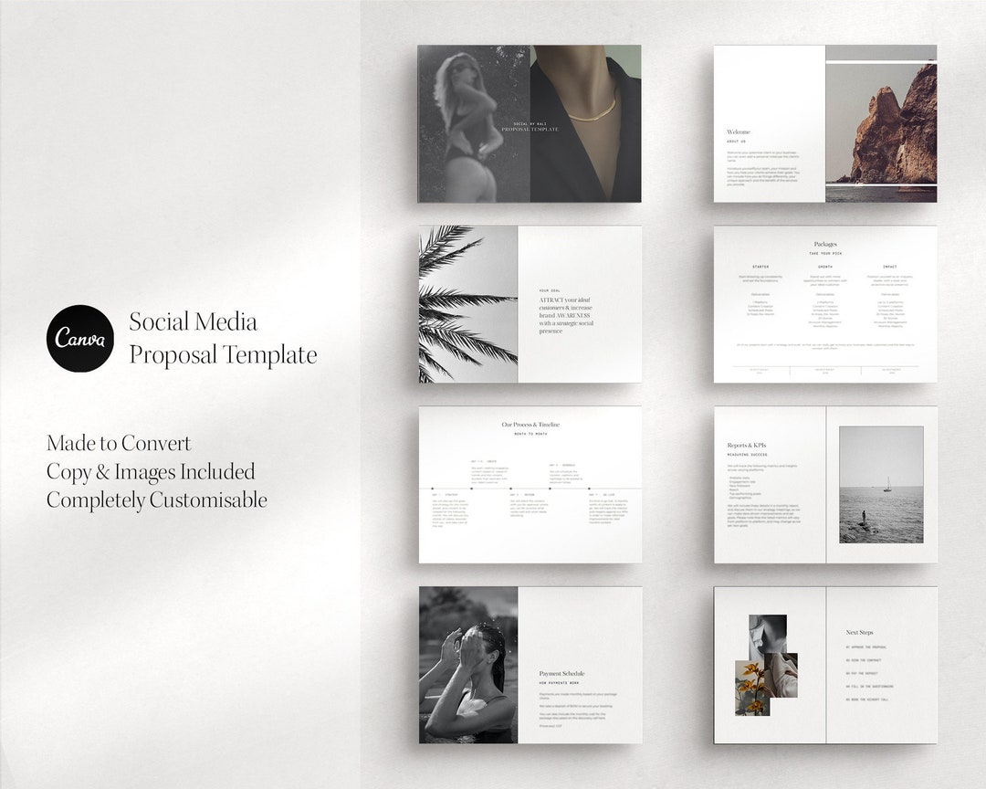 Social Media Proposal Template | Canva Template (digital Download) - Etsy
