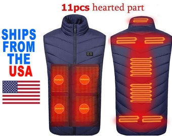 Eleven District Heating Vest Men/'s Winter Thickening Warmth Smart USB Electric Heating Vest Electric Heating Vest