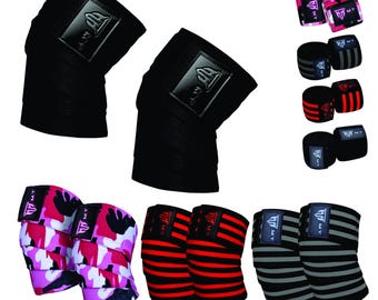 MT Knee Wraps for Weight Lifting – Straps of Powerlifting & Gym Training for Men Women