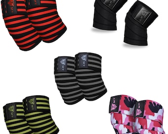 MT Knee Wraps for Weight Lifting – Straps of Powerlifting & Gym Training for Men Women