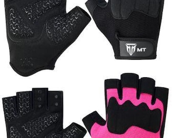 MT Leather Gym Gloves: Padded Workout, Cycling, Fitness - S-2XL